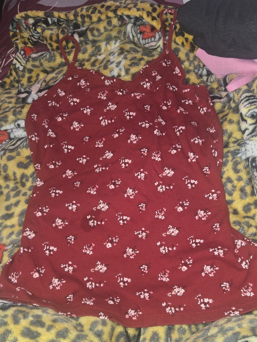 No Boundaries Burgundy Floral Cami Tank Top